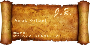 Jenet Roland névjegykártya